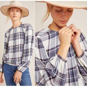 Cloth & Stone // Anthropologie Glacier Plaid Blouse